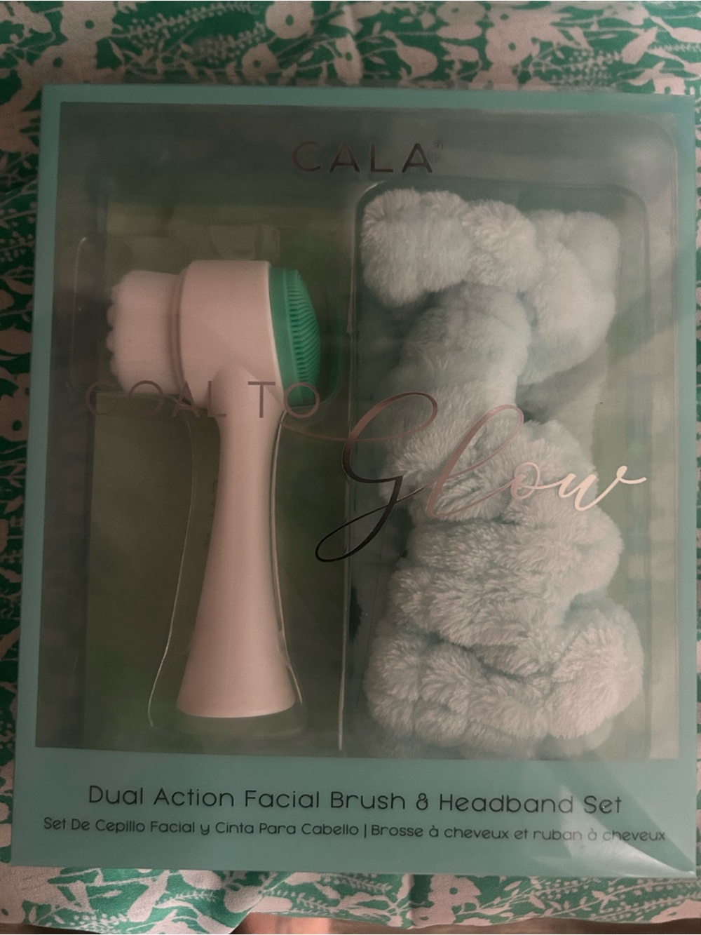 Dual Action Facial Brush & Headband Set - Mint
